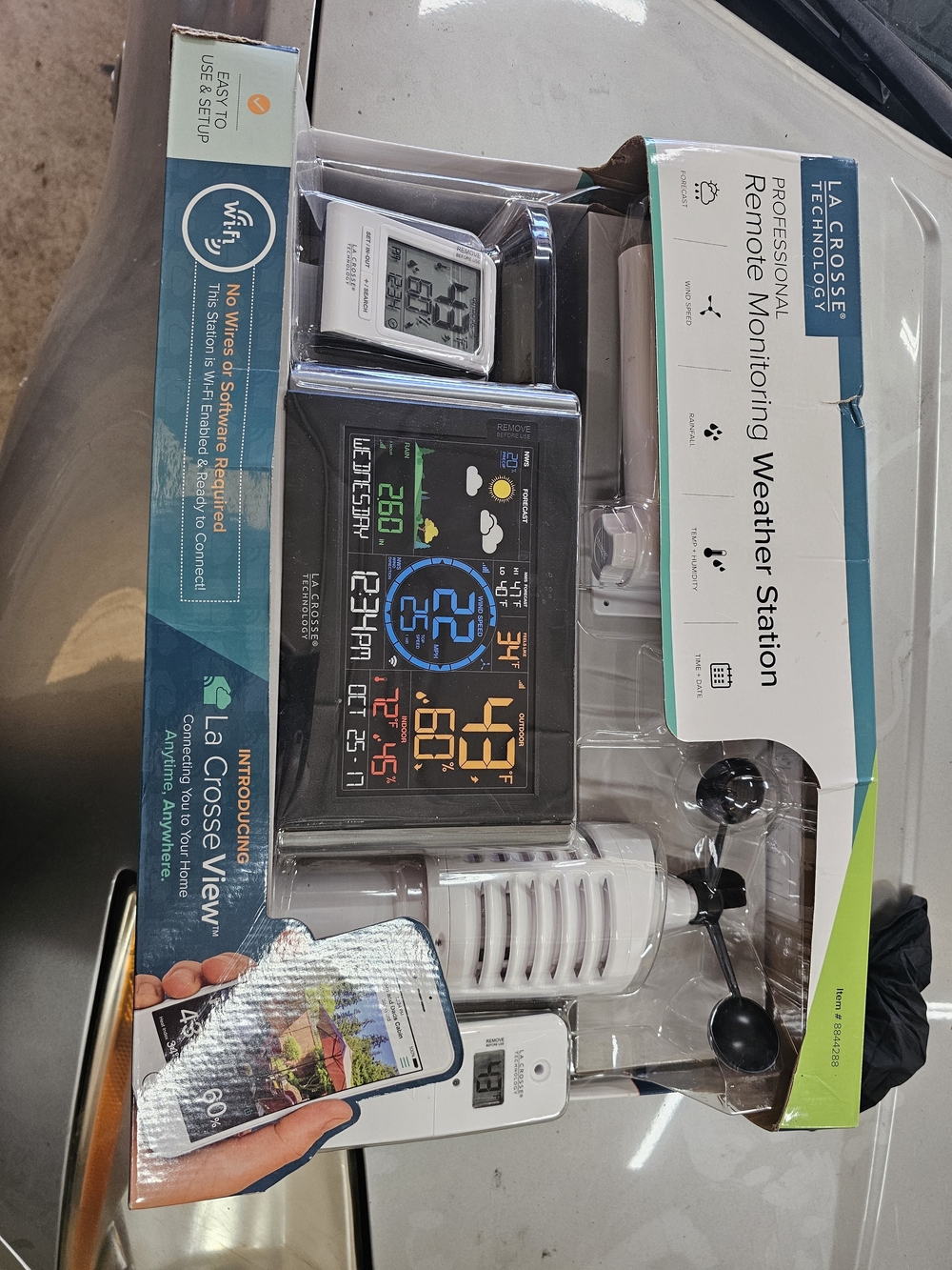 LaCrosse Teal and Black Wi‑Fi Weather Station with Color Display